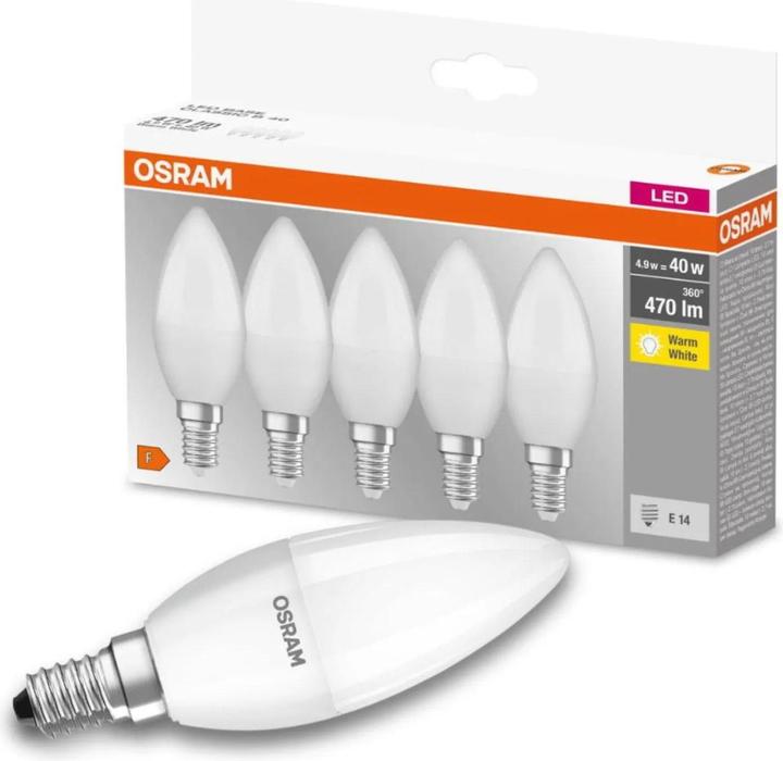 Produktbild Osram Classic B (E14, 4.90 W, 470 lm, 5 x, F)