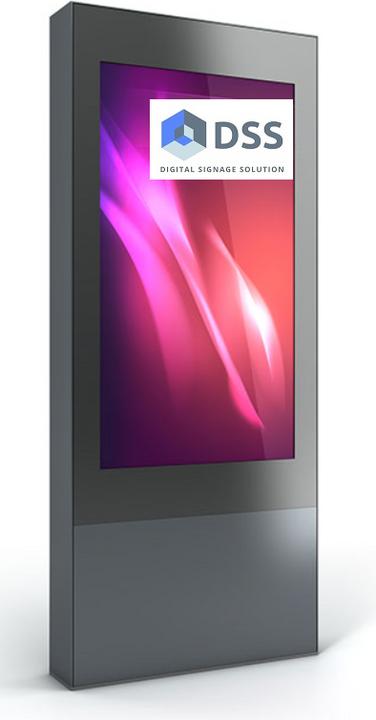 Actual product image DSS Outdoor stele portrait, 75" screen, aluminium
