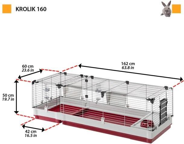Immagine prodotto Ferplast Gabbia per conigli Krolik 160, 162x60x50cm