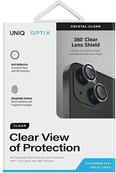 Produktbild Uniq Optix Clear Camera Lens Protector iPhone 15 6.1" / 15 Plus 6.7" szkło na obiektyw aparatu z apl (1 Stück, Apple iPhone 15 Plus, Apple iPhone 15)