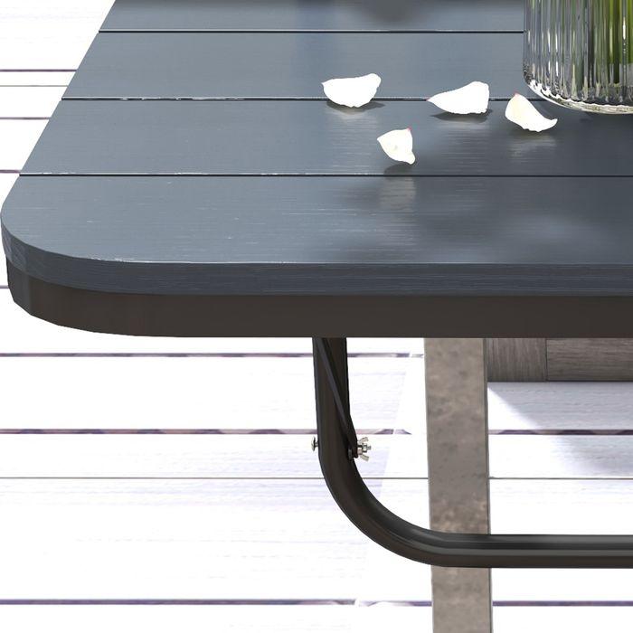 Produktbild Swisshandel24 Balkontisch zum Einhängen, Balkonhängetisch klappbar, 4-fach höhenverstellbarer Klapptisch, Hängetis (60 cm)