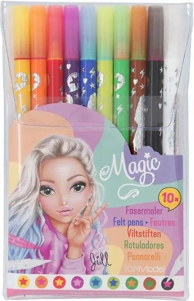 Produktbild Depesche 11398 TOPModel Doppelfasermaler-Set, EIN Magic-Stift und 9 Filzstifte mit jeweils Zwei Spit (Mehrfarbig, 10 x)