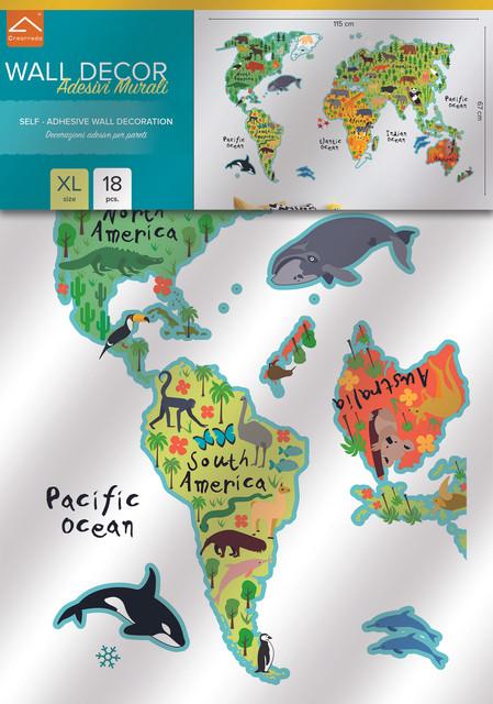 Immagine prodotto Crearreda Adesivo murale 47x67 cm Mappa del mondo (47 x 67 cm)