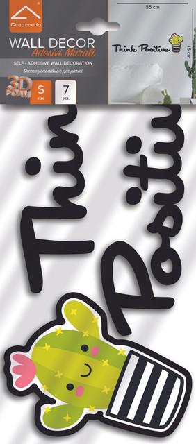 Immagine prodotto Crearreda Schiuma adesiva da parete 15x31 cm Think Positive (15 x 31 cm)