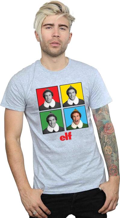 Actual product image Elf Mens Four Faces T-Shirt (XXL)