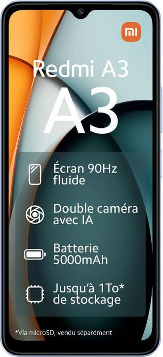 Produktbild Xiaomi Redmi A3 (128 GB, Star Blue, 6.70", Dual SIM, 8 Mpx, 4G)