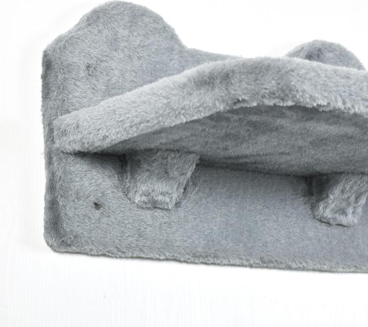 Actual product image PawHut Katzen Kletterwand Spanplatte, Polyester Grau (73 cm, Grey)