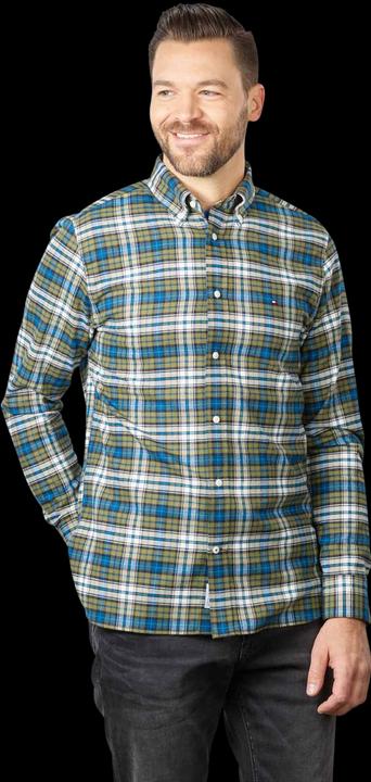 Tommy Hilfiger Tartan Small Shirt Brushed Putting Green/Mutl