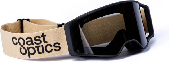 Coast Optics Alta 2 Goggle schwarz, Band beige mit Smoke und klarem Glas (Schwarz, Schwarz)