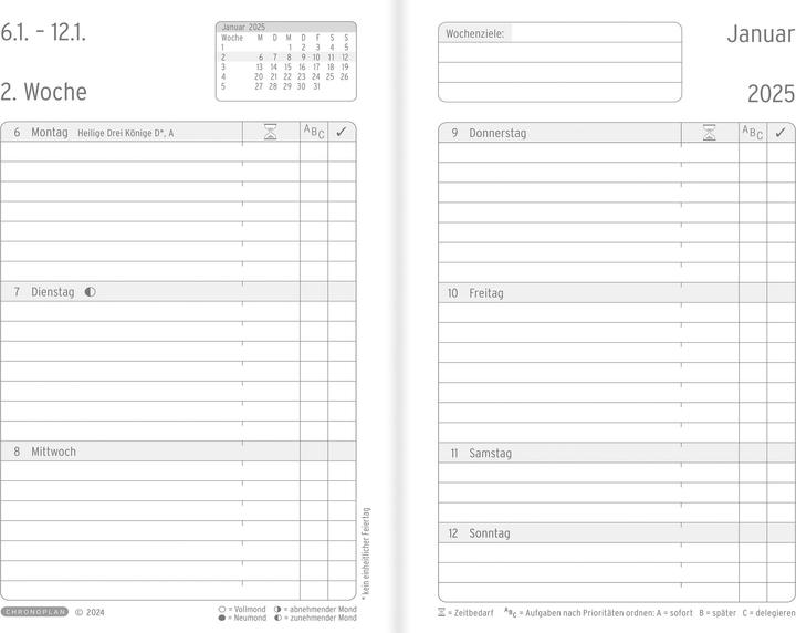 Actual product image Chronoplan Book calendar (A6, German)