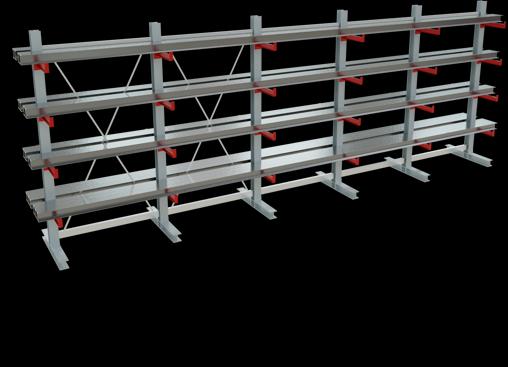 Produktbild Schulte Lagertechnik K 3000 Kragarm-Komplettregal 6 Ständer - 2-seitig