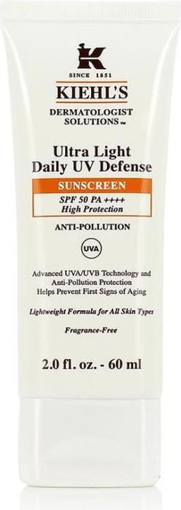 Actual product image Kiehl's Ultra Light Daily UV Defence SPF50 (Sun cream face, SPF 50, 60 ml, 90 g)