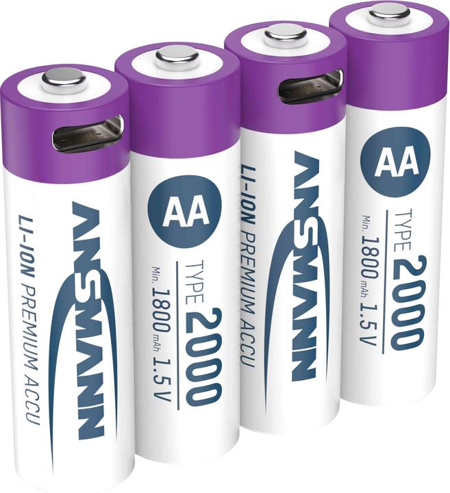 Immagine prodotto Ansmann Batteria Li-Ion Premium (4 pz., AA, 1800 mAh)