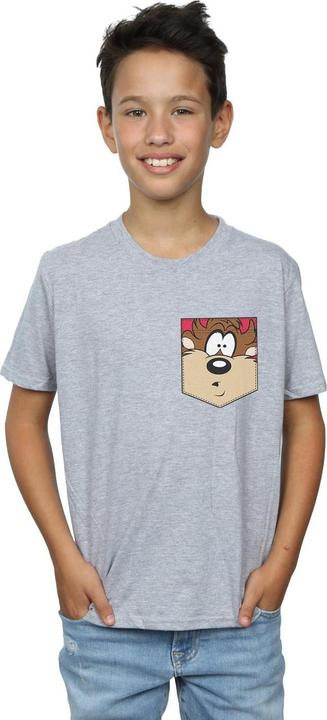 Image du produit Looney Tunes - T-shirt TASMANIAN DEVIL FACE FAUX POCKET - Garçon (128)