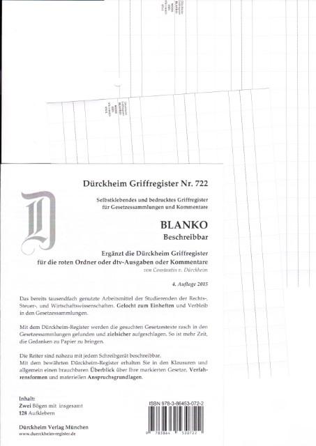 Immagine prodotto DürckheimRegister® BLANKO-WEISS scrivibile per collezioni di leggi n. 722