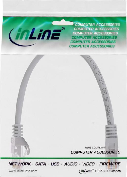 Produktbild InLine Patchkabel (U/UTP, CAT5e, 0.30 m)