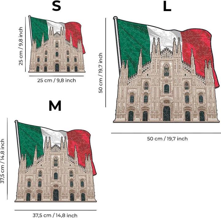 Actual product image Iconic Milan Cathedral - Monument Wooden Puzzle Size M (270 pieces) (270 pieces)