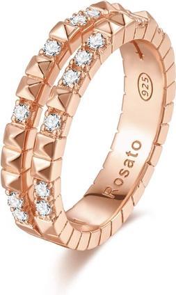 Rosato - Original bronze ring with cubic cubes RZA014 - Circuit: 56 mm (56, 925 Silber)