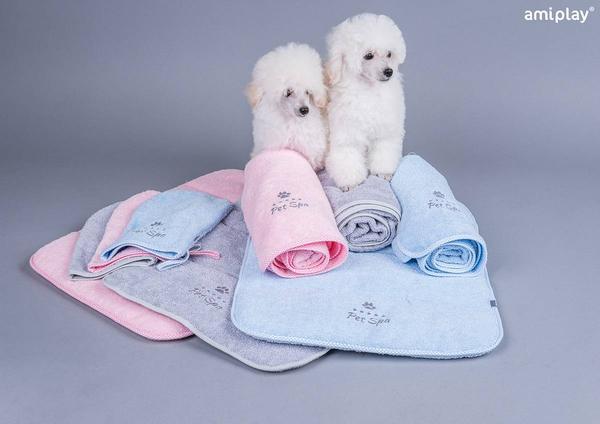 Produktbild amiplay Hunde-Bademantel SPA, 50 cm, grau (Hundebademantel)