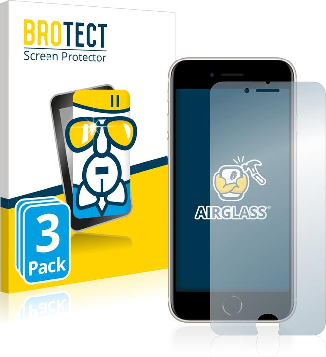 BROTECT AirGlass Panzerglasfolie (3 Stück, Apple iPhone SE (3rd Gen))