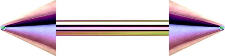 Actual product image Star Piercing Barbell coloured with two cones (without brass, Titanium G23)
