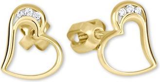 Produktbild Brilio Gold heart earrings with crystals 239 001 00772