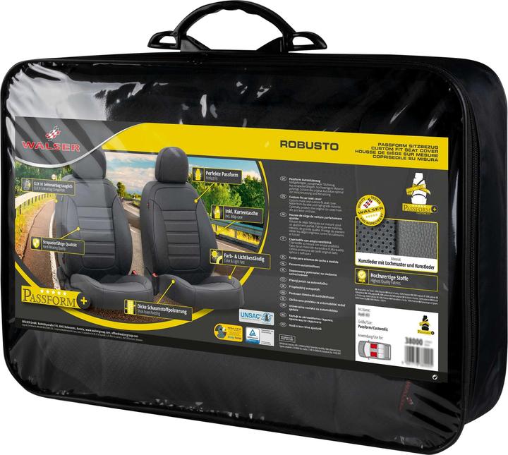 Image du produit Walser Housse de siège pour Ford Focus II Turnier 07/2004-09/2012, 2 housses de siège individuelles