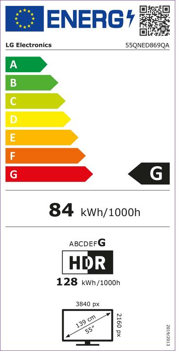 Energie-Label LG 55QNED869QA (55", QNED86, Mini-LED, 4K, 2022)