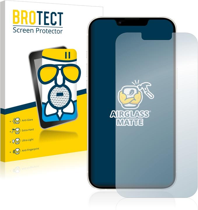 BROTECT AirGlass Panzerglasfolie Matt (1 Stück, Apple iPhone 13)
