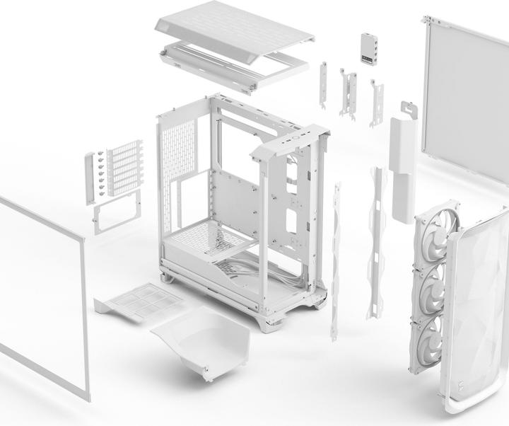 Produktbild Fractal Meshify 3 Ambience Pro RGB Clear Tint White (E-ATX, ATX, mATX, Mini-ITX)
