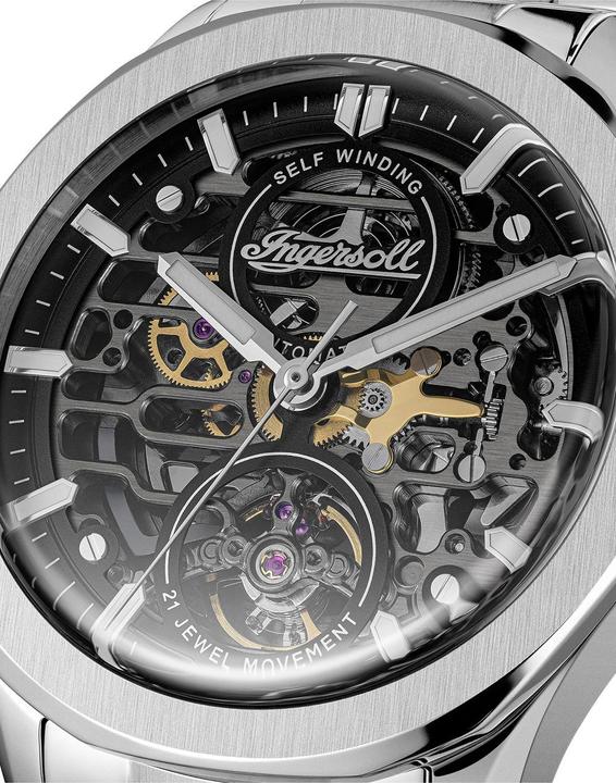 Produktbild Ingersoll 1892 Ingersoll I16701 Herrenuhr Ingersoll Bronc Automatik 44mm 5ATM (Skeleton-Uhr, 44 mm)