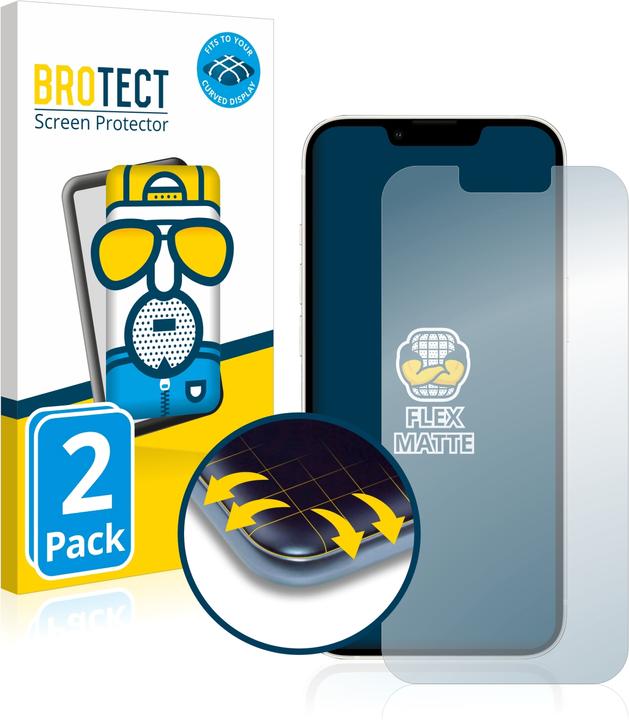 Actual product image BROTECT Full-Cover Protector Matte (2 Piece, Apple iPhone 13)