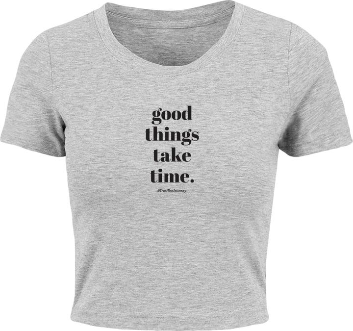 Actual product image Merchcode Ladies Good Things Take Time Cropped Tee - 118449 (XL)