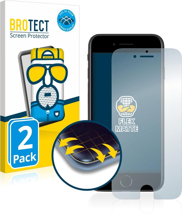 Actual product image BROTECT Full-Cover Protector Matte (2 Piece, Apple iPhone SE (2nd Gen))