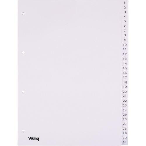 Produktbild Office Depot Register A4 Weiss 31-teilig 4-fach Polypropylen