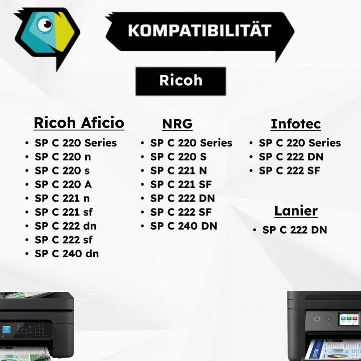 Produktbild Inkadoo Toner kompatibel zu Ricoh 406094 / TYPESPC220E Toner, schwarz Schwarz (BK)