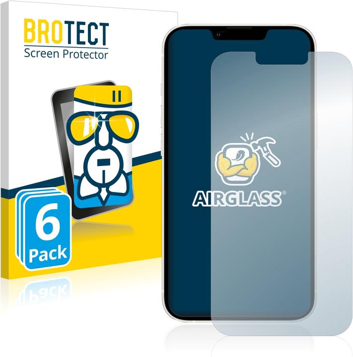 BROTECT AirGlass Panzerglasfolie (6 Stück, Apple iPhone 13)
