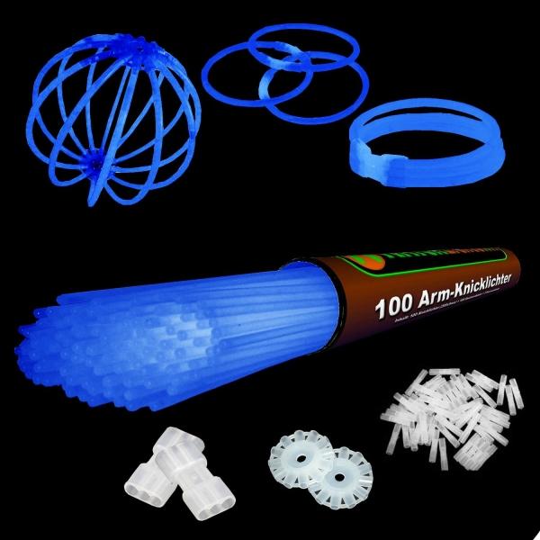 Actual product image Knicklichter 100 arm bend lights in BLUE incl. highly flexible TopFlex connectors