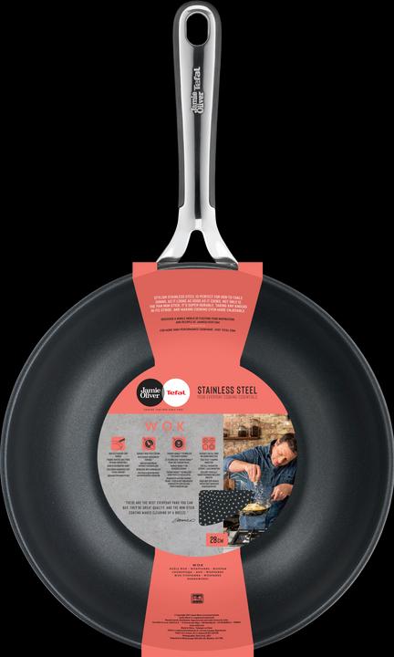 Immagine prodotto Tefal Wok Jamie Oliver Essentials 28 cm (28 cm, Wok, Acciaio inossidabile)