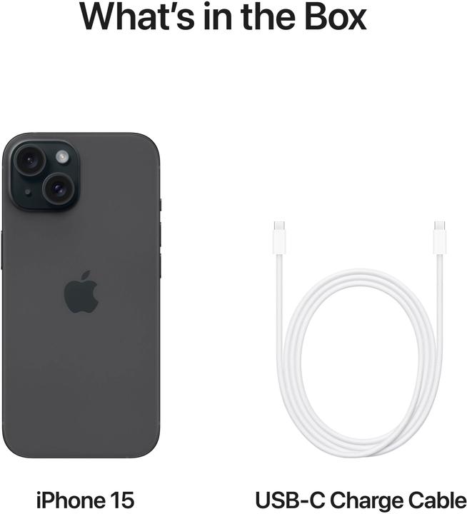 Actual product image Apple iPhone 15 (256 GB, Black, 6.10", SIM + eSIM, 48 Mpx, 5G)