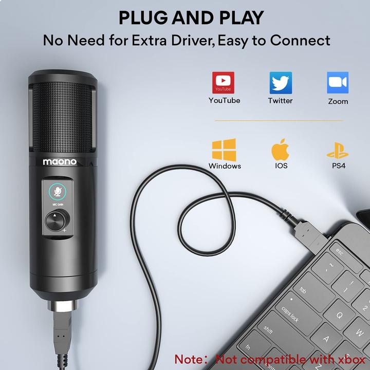 Actual product image Maono USB Microphone Set AU-PM421