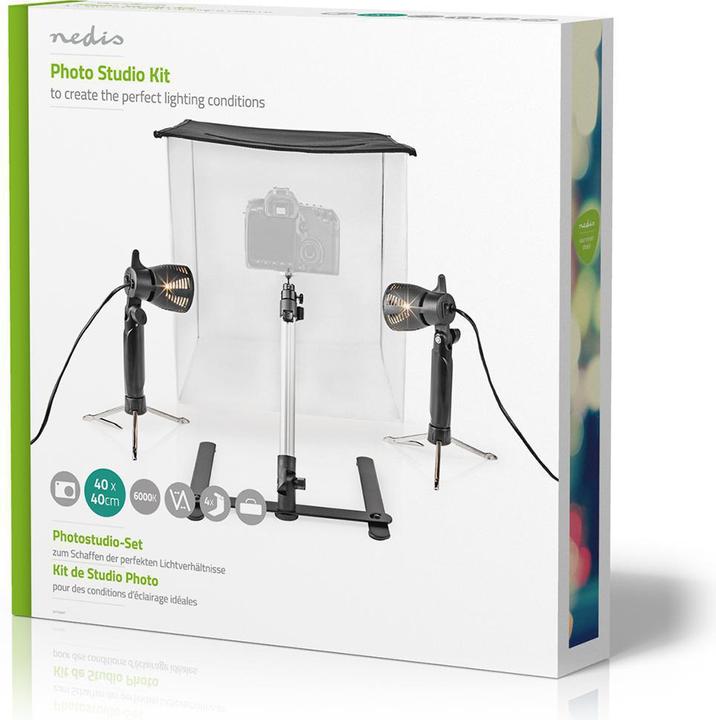 Actual product image Nedis Photo Studio Kit | 400 lm | Foldable | Backgrounds incl. | Carrying bag included | Black (Folding reflector, 43 cm)