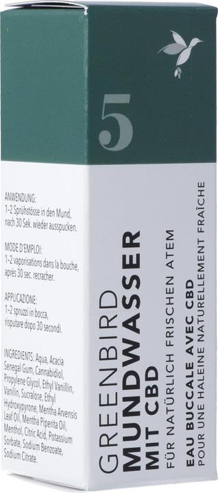 Actual product image Greenbird Mouthwash with CBD 5 liq (10 ml, Mouthwash)