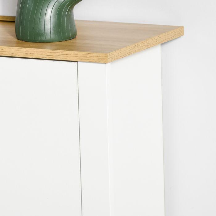 Immagine prodotto Swisshandel24 Scarpiera, 2 scomparti, 12 paia di scarpe, 72cmx26cmx80cm, bianco + marrone