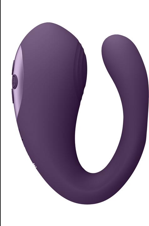 Actual product image Shots Yoko - Triple Action Vibrator Dual Prongs with Clitoral Pulse Wave