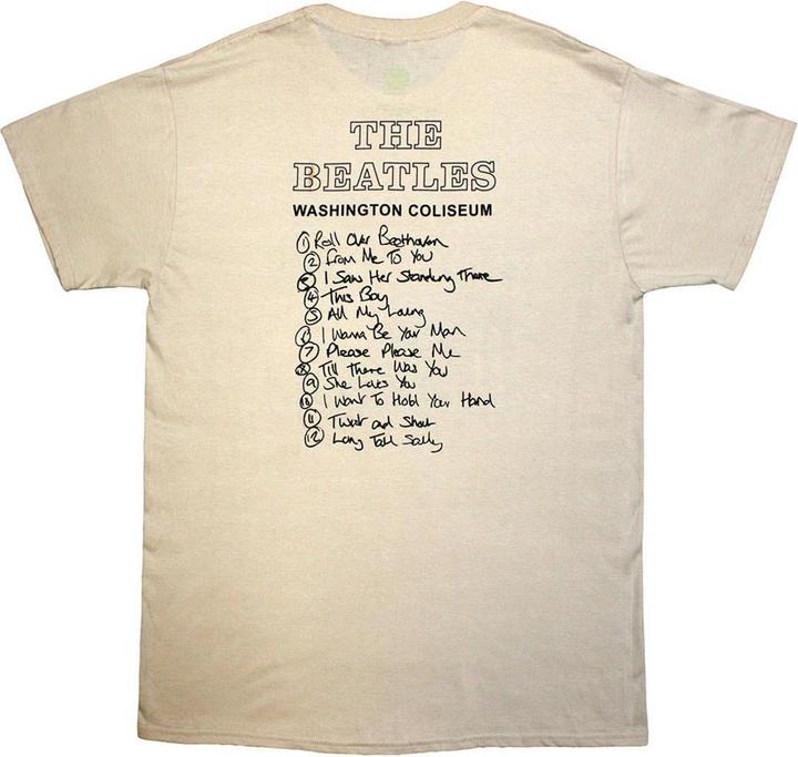 Actual product image The Beatles Unisex Adult Washington Coliseum 64 Promo & Setlist T-Shirt (XXL)