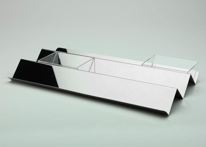 Actual product image Alessi CRANBROOK V tray Multifunctional tray with container Stainless steel