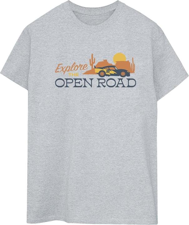 Actual product image Disney Womens/Ladies Cars Explore The Open Road Cotton Boyfriend T-Shirt (4XL)