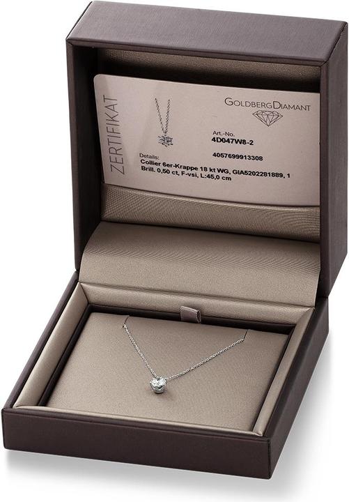 Produktbild Goldberg Diamant Vendome solitäre Halskette 750/1000 mit GIA Diamant Zertifikat (Weissgold)