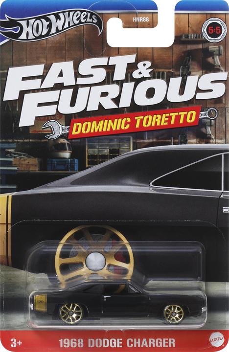 Produktbild Hot Wheels Fast and Furious Dominic Toretto 1968 Dodge Charger για 3+ ετών HRW50